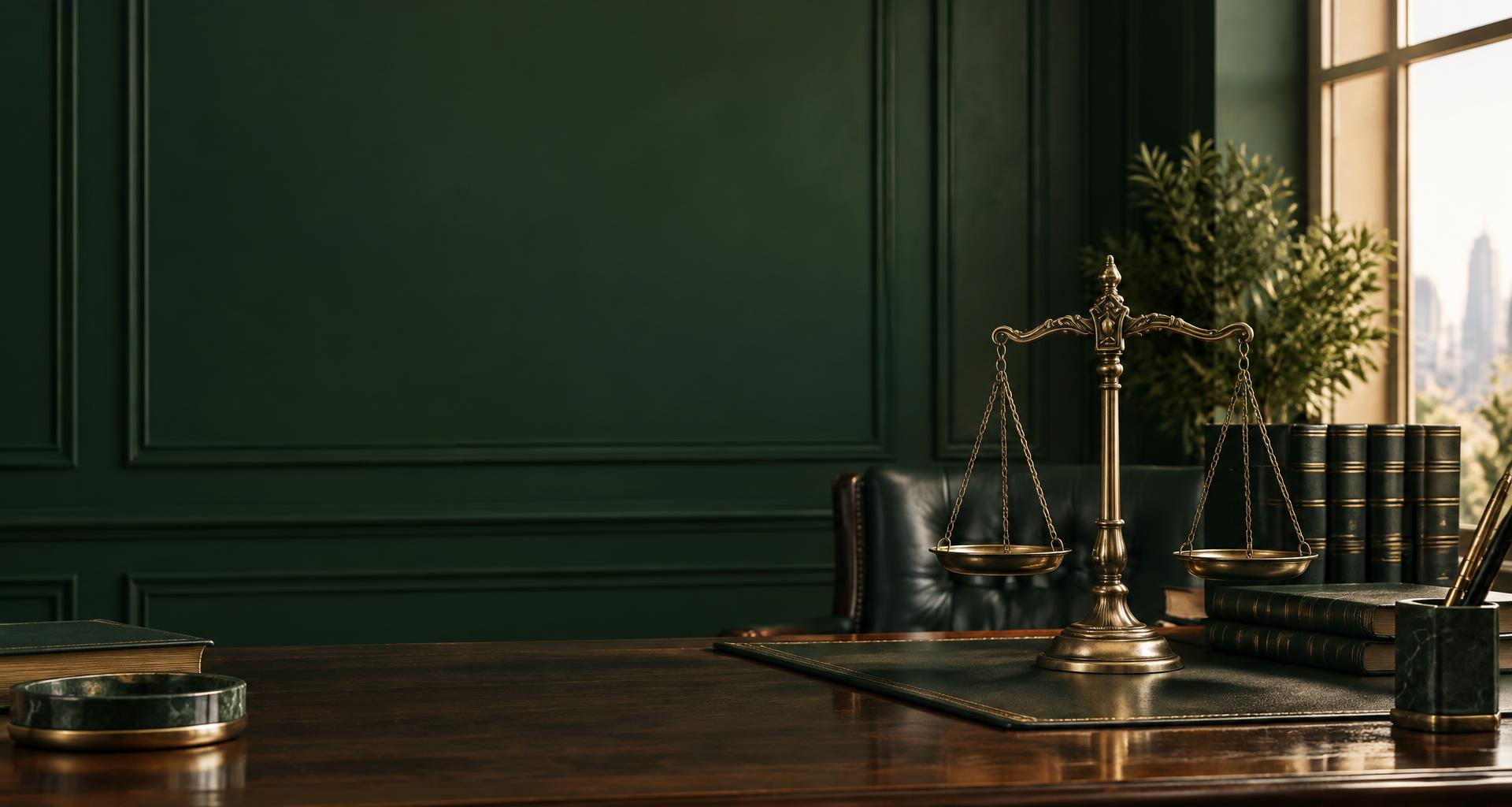Balança da justiça e livros jurídicos